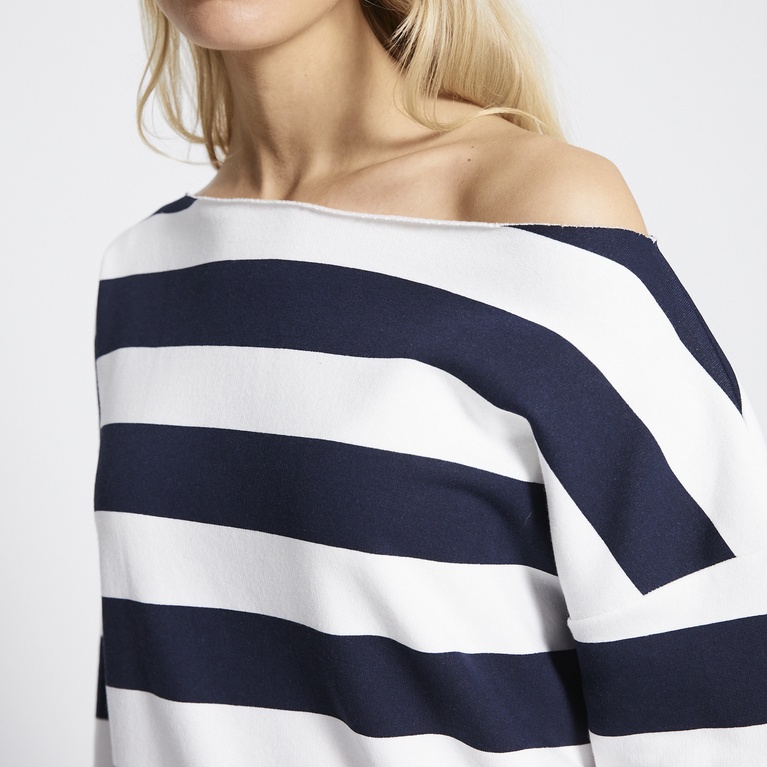 Off-shoulder striped sweatshirt "Esme Stripe"